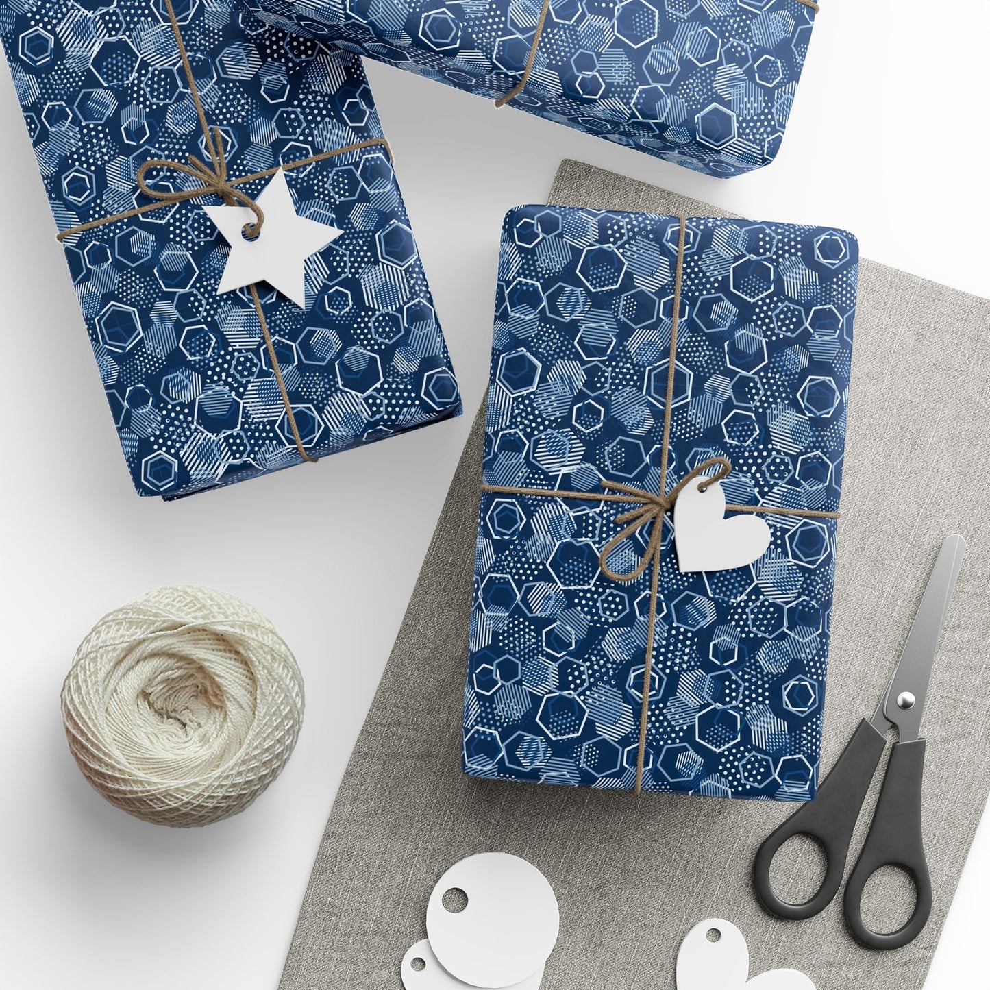 Blue Hexagons Gift Wrap for All Occasions