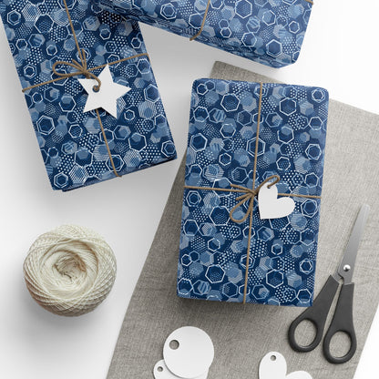 Blue Hexagons Gift Wrap for All Occasions