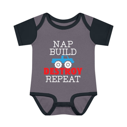 Nap Build Destroy Repeat Infant Baby Rib Bodysuit