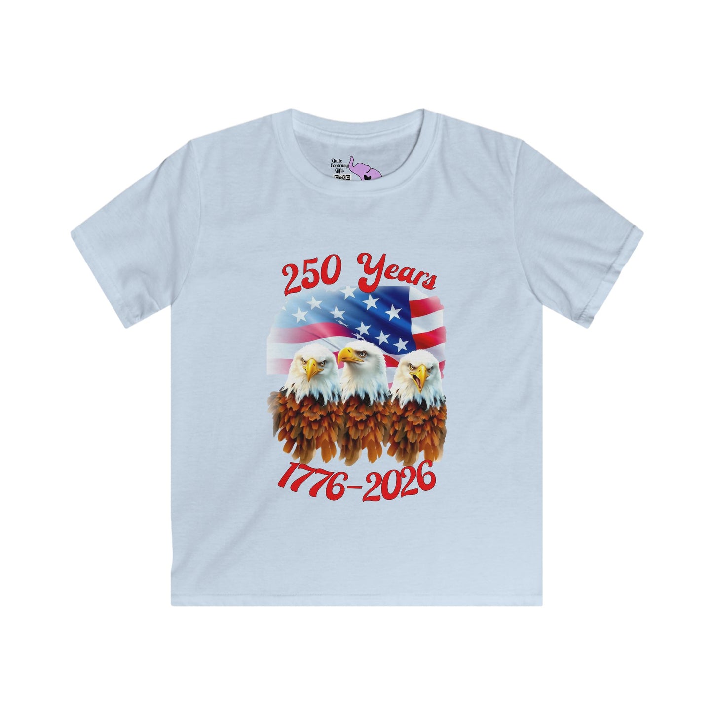 Three Eagles 250 Years 1776-2026 Youth Softstyle Tee