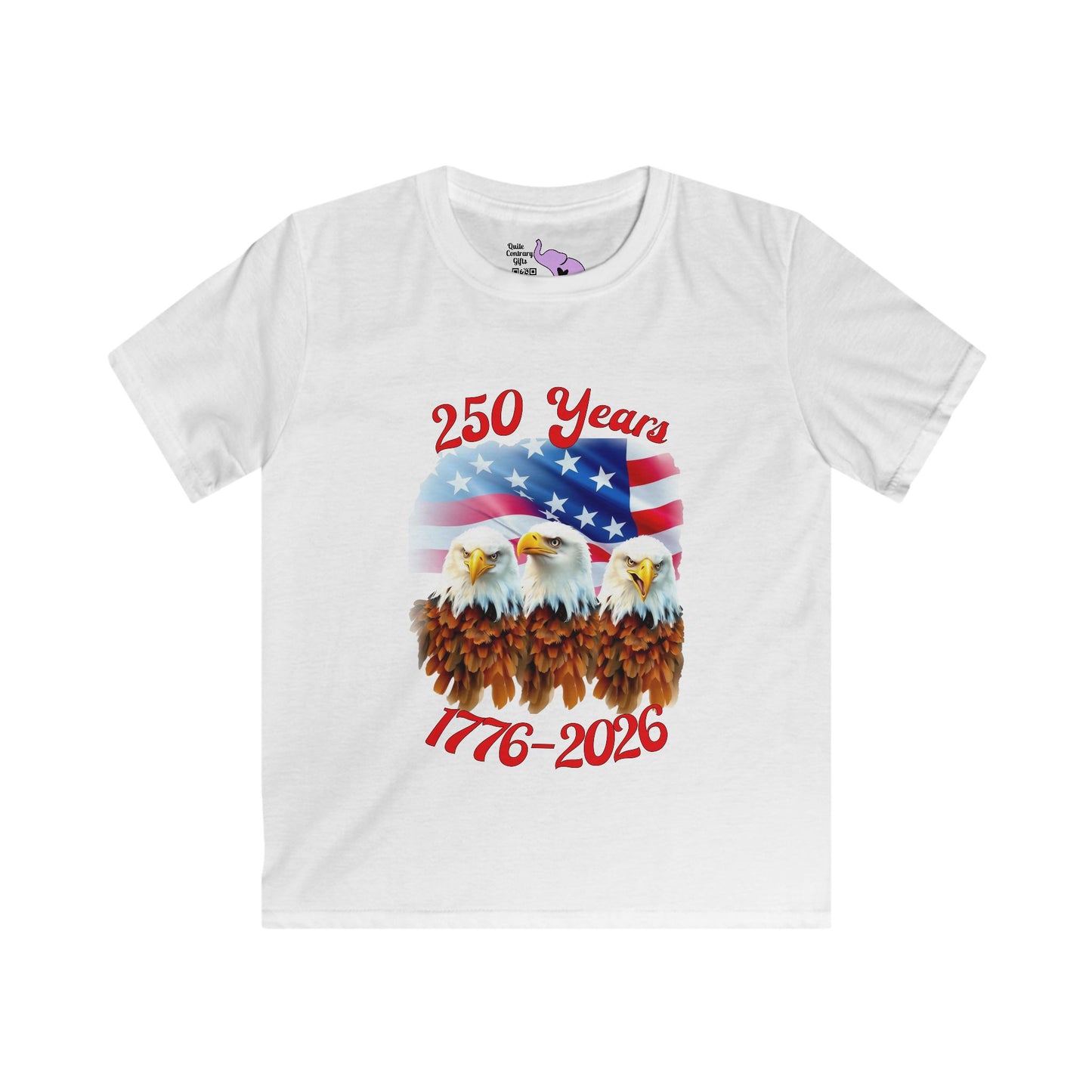 Three Eagles 250 Years 1776-2026 Youth Softstyle Tee