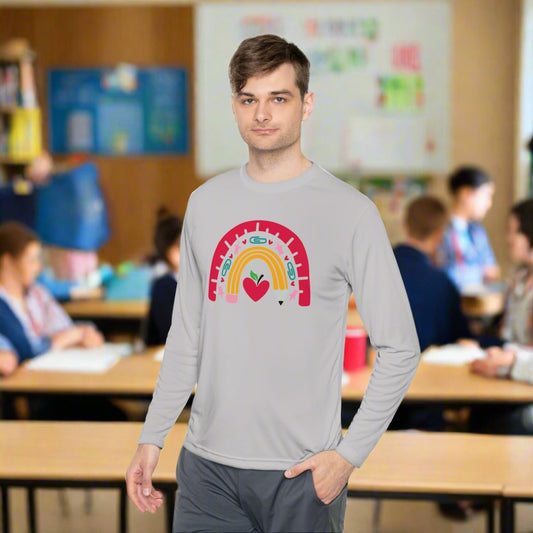 Rainbow Teacher Adult Long Sleeve Tee