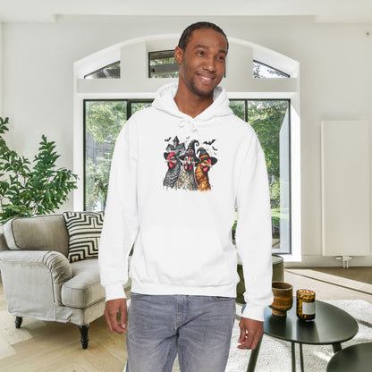 Spooky Witchy Chickens Heavy Blend™ Hooded Sweatshirt