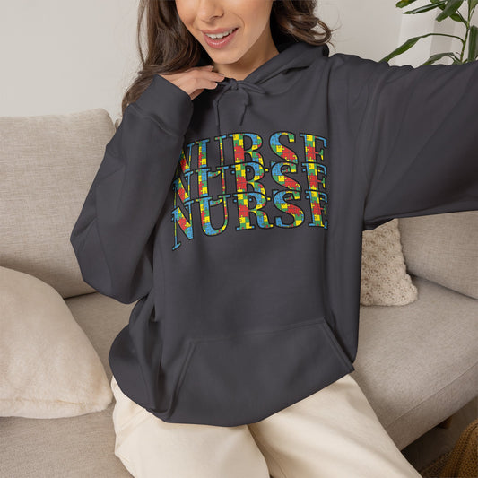 Nurse Puzzle Letters Heavy Blend™ Hooded Sweatshirt