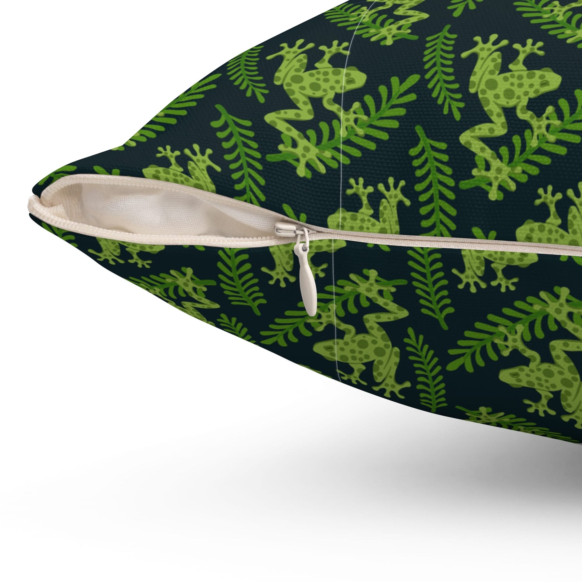 Emerald Canopy Frogs Throw Pillow