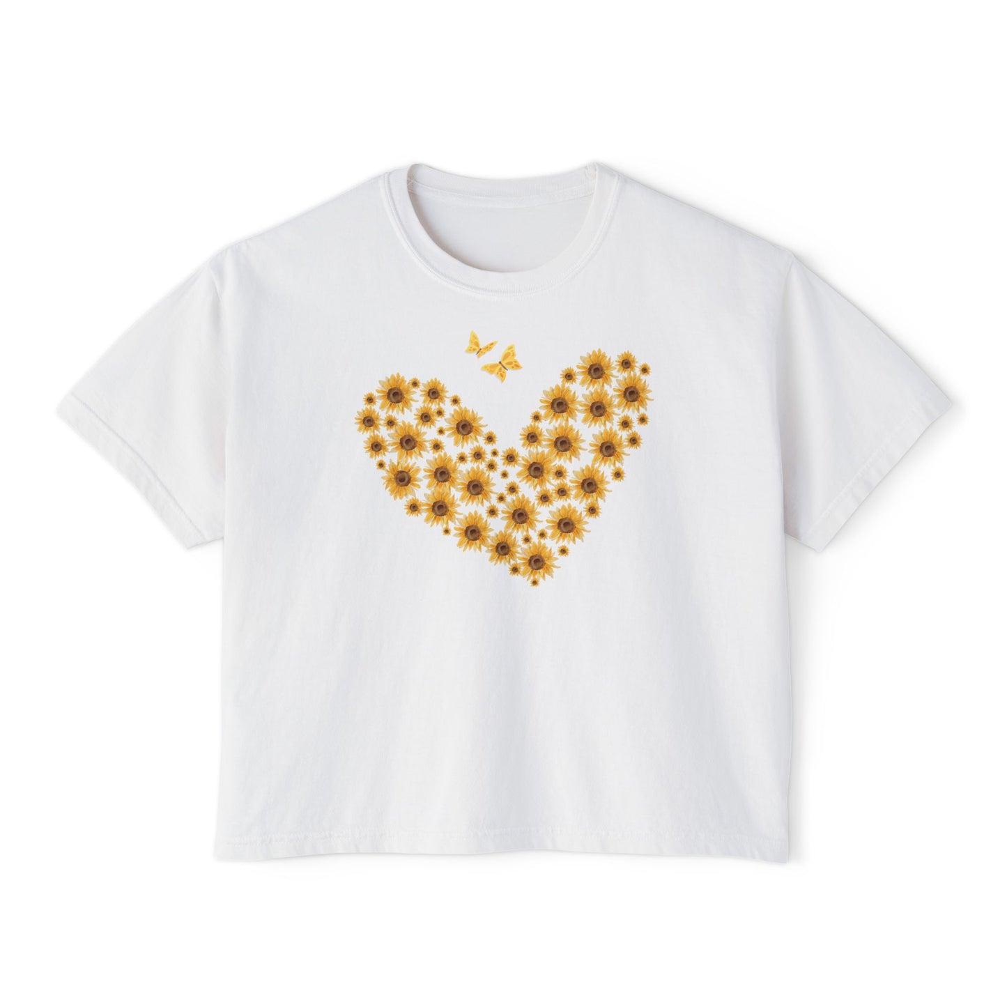 Sunflower Heart & Butterflies Women's Boxy Tee