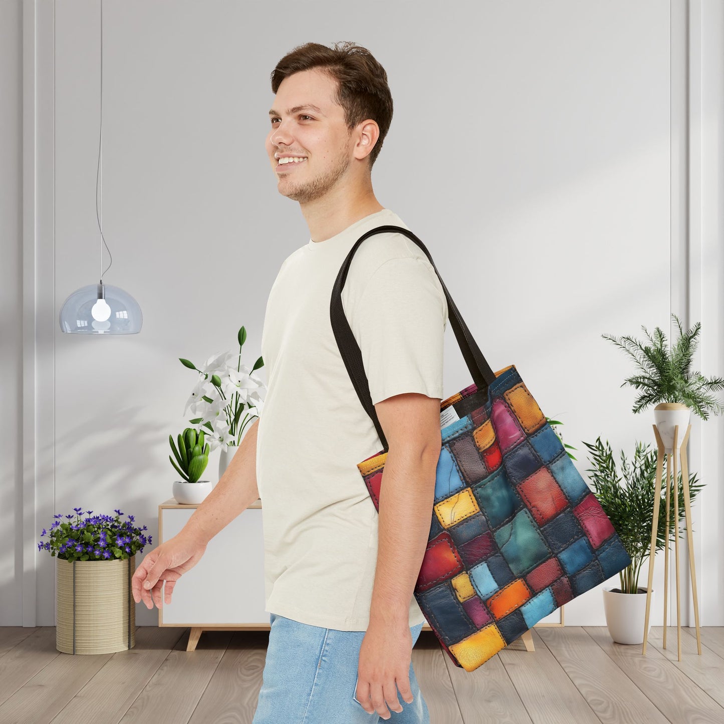 Colorblock Craze Canvas Tote Bag