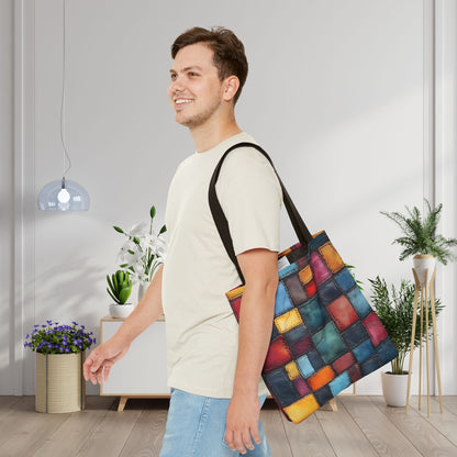 Colorblock Craze Canvas Tote Bag