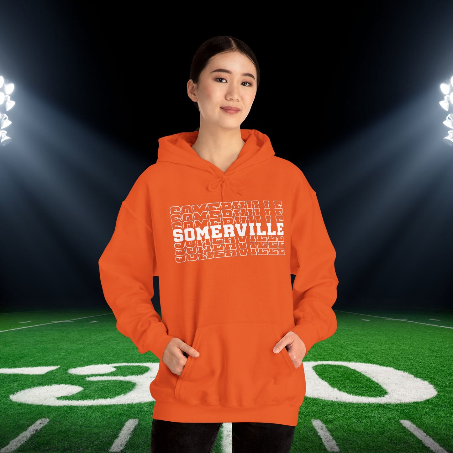 Somerville (Stacked) Adult Heavy Blend™ Hooded Sweatshirt