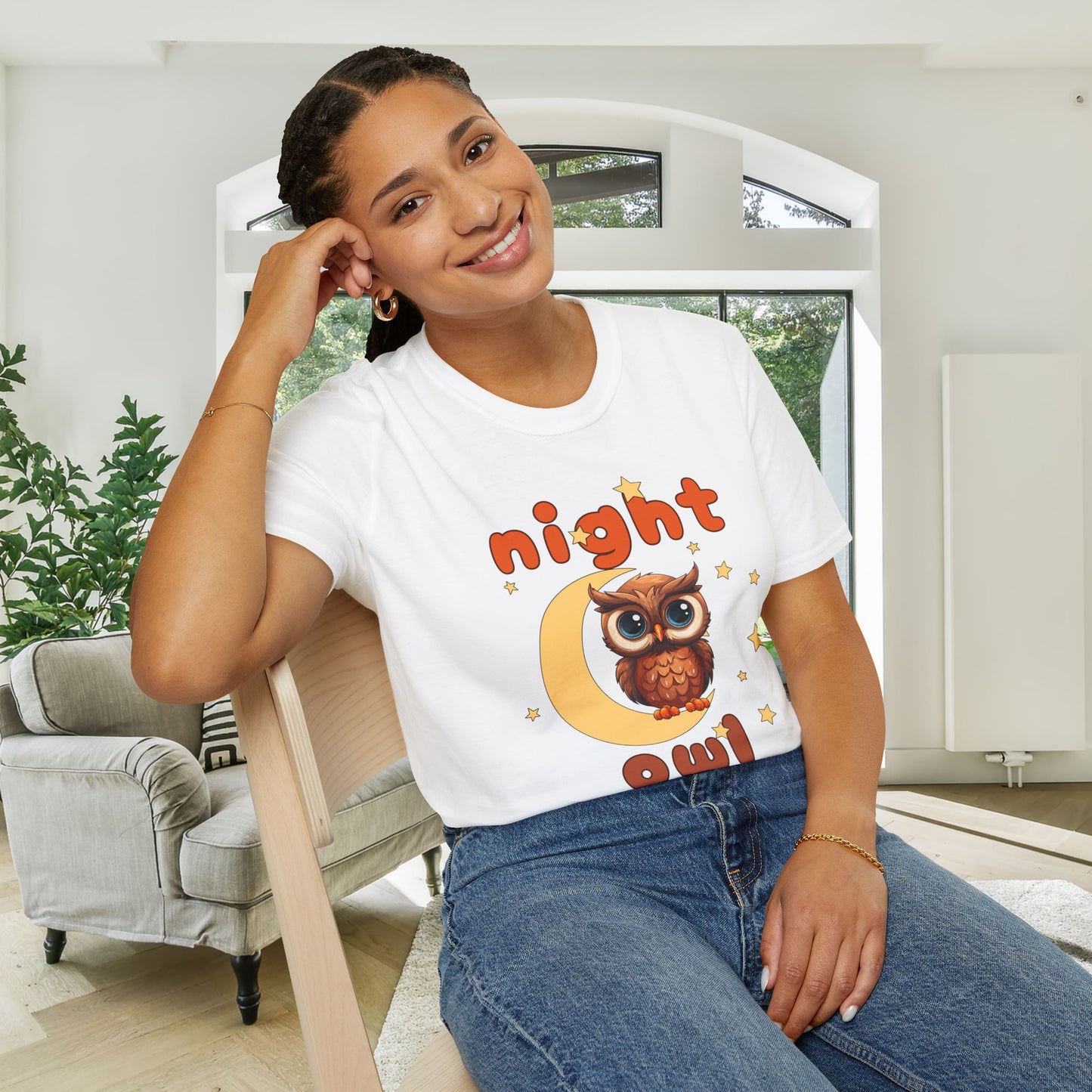 Night Owl Adult T-shirt