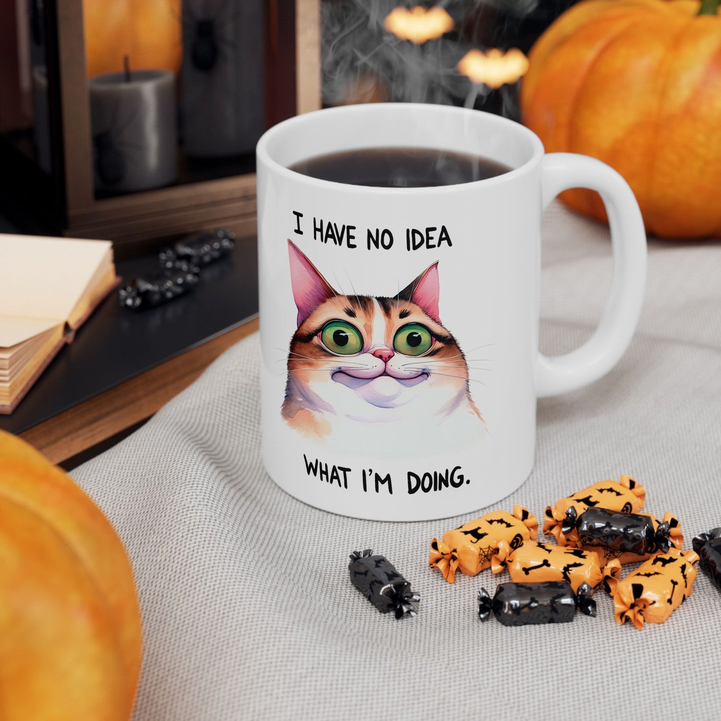 I Have No Idea What I'm Doing (Cat) Ceramic Mug, (11oz, 15oz)