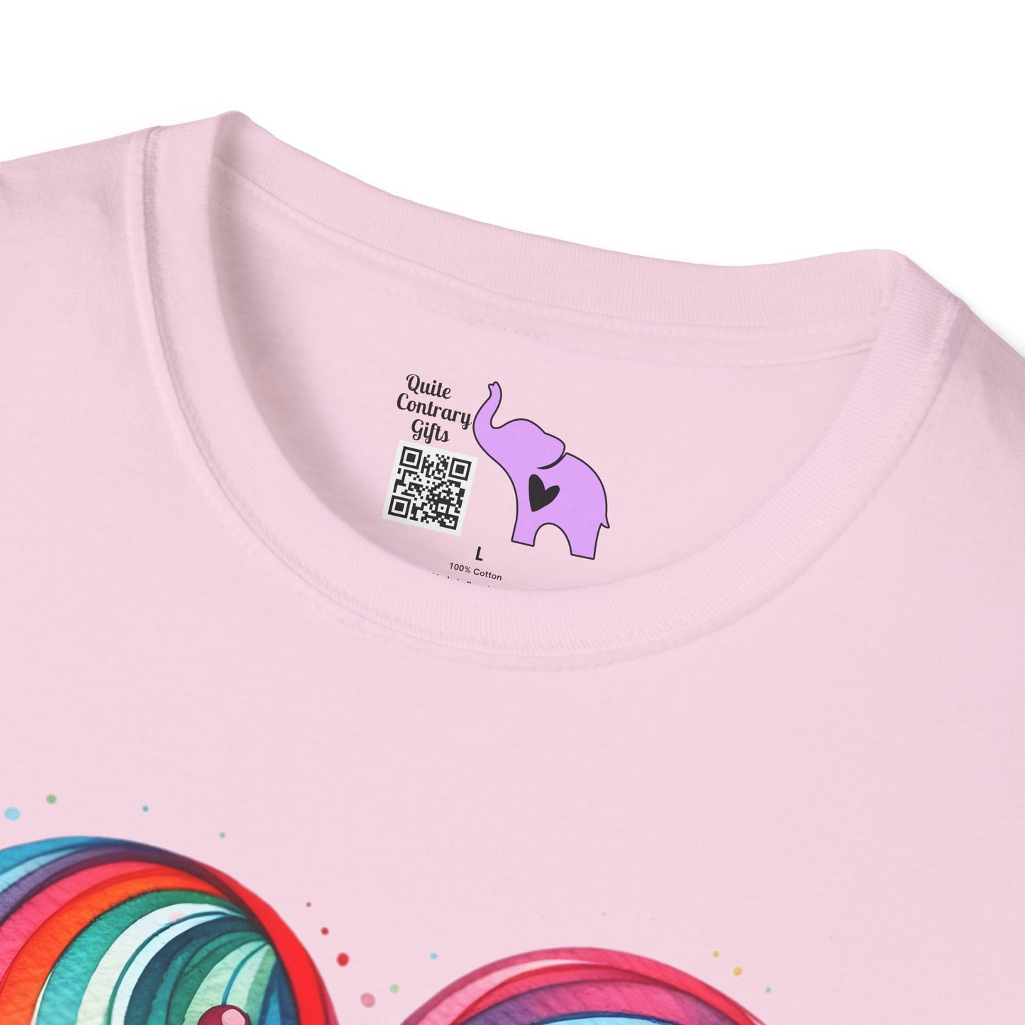 Blushing Rainbow Heart Adult T-shirt