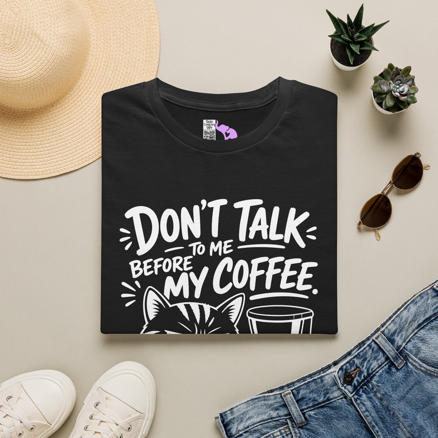 Don't Talk To Me Before My Coffee Seriously Don't (Cat) Adult T-shirt