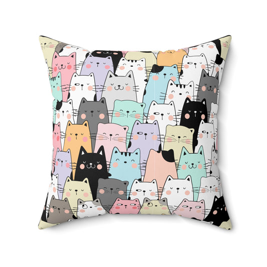 Cartoon Cats Throw Pillow