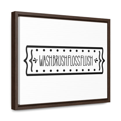 Wash Brush Floss Flush 2 Canvas Wraps, Horizontal Frame