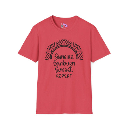 Sunrise Sunburn Sunset Repeat (2) Adult T-shirt