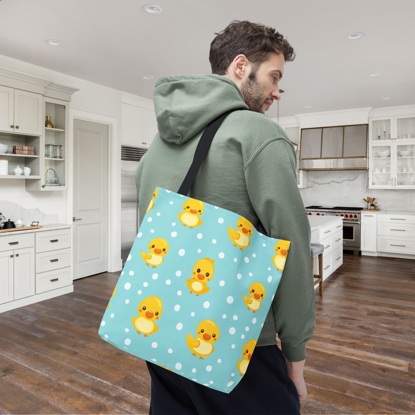 Ducky Dot Parade Canvas Tote Bag