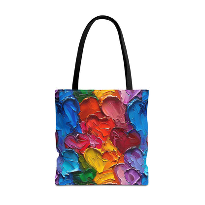 Palette Knife Hearts Canvas Tote Bag