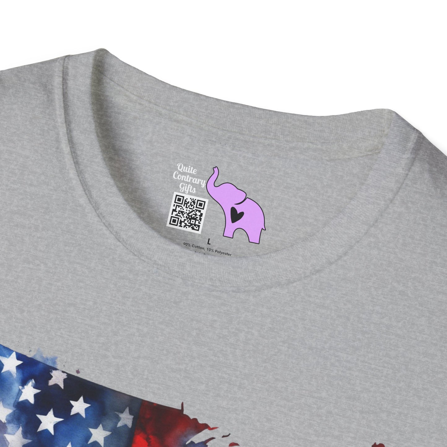 American-Shaped Flag Watercolor Adult T-Shirt