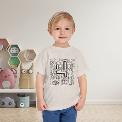 I Am Four Typography Toddler Tee
