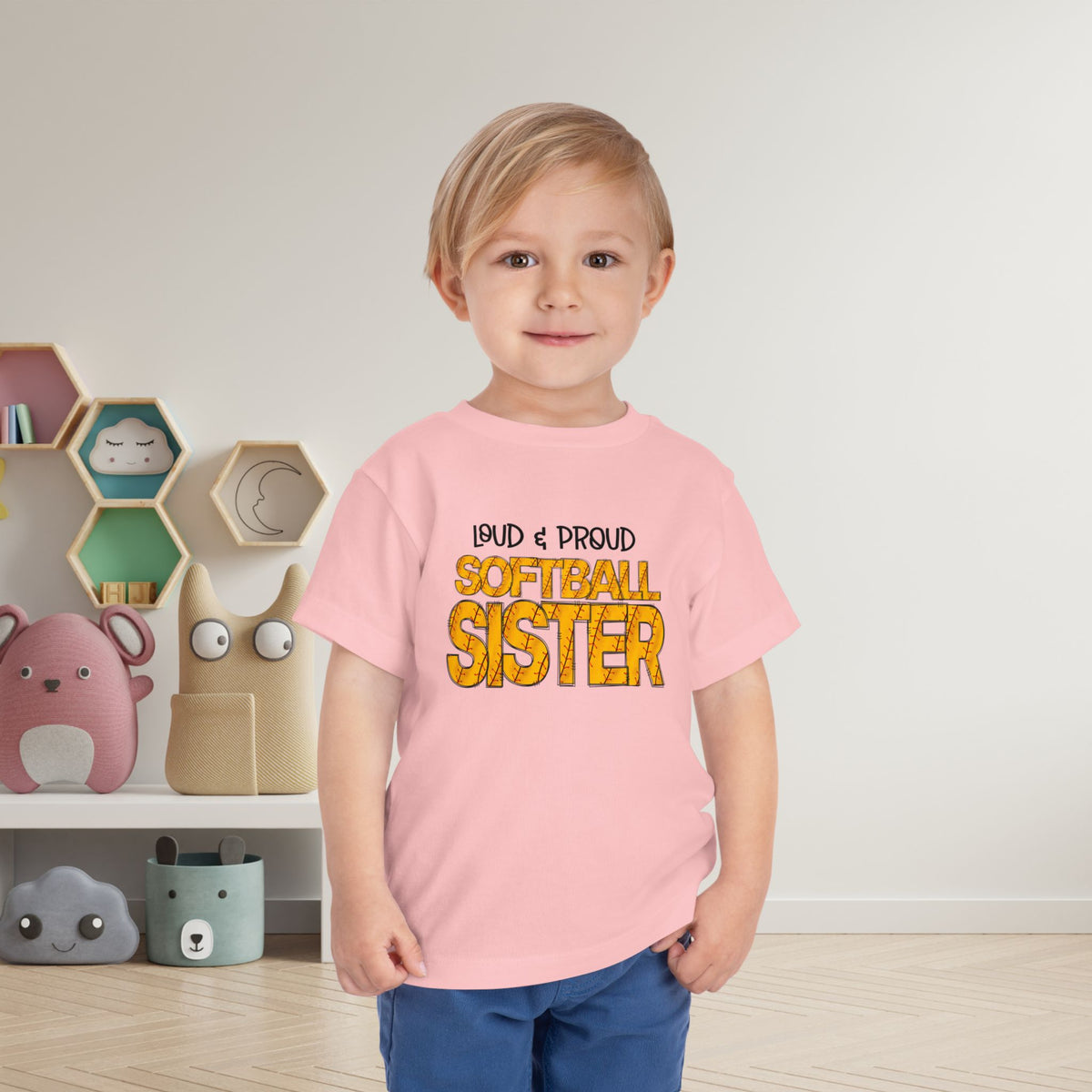 ""Loud & Proud Softball Sister Toddler Tee