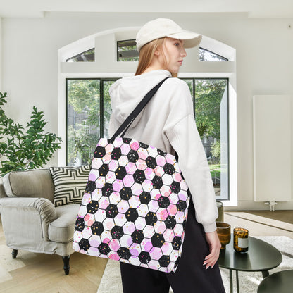 Pink Soccer Fever Canvas Tote Bag