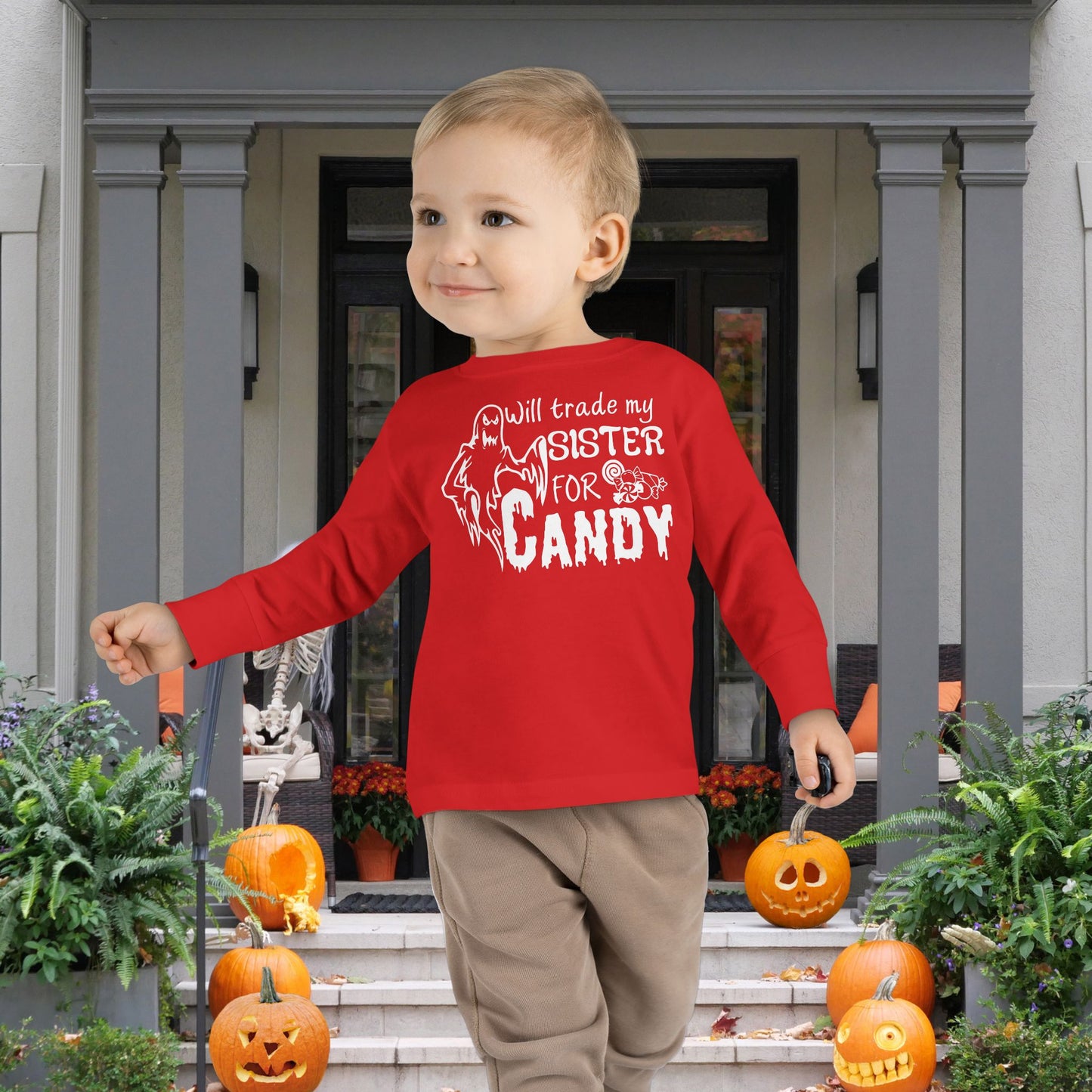 Will Trade My Sister For Candy Toddler Long Sleeve Tee