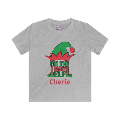 I'm The Sassy Elf Personalized Youth Softstyle Tee