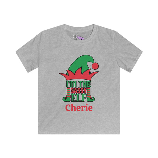 I'm The Sassy Elf Personalized Youth Softstyle Tee