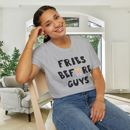 Fries Before Guys Adult T-shirt