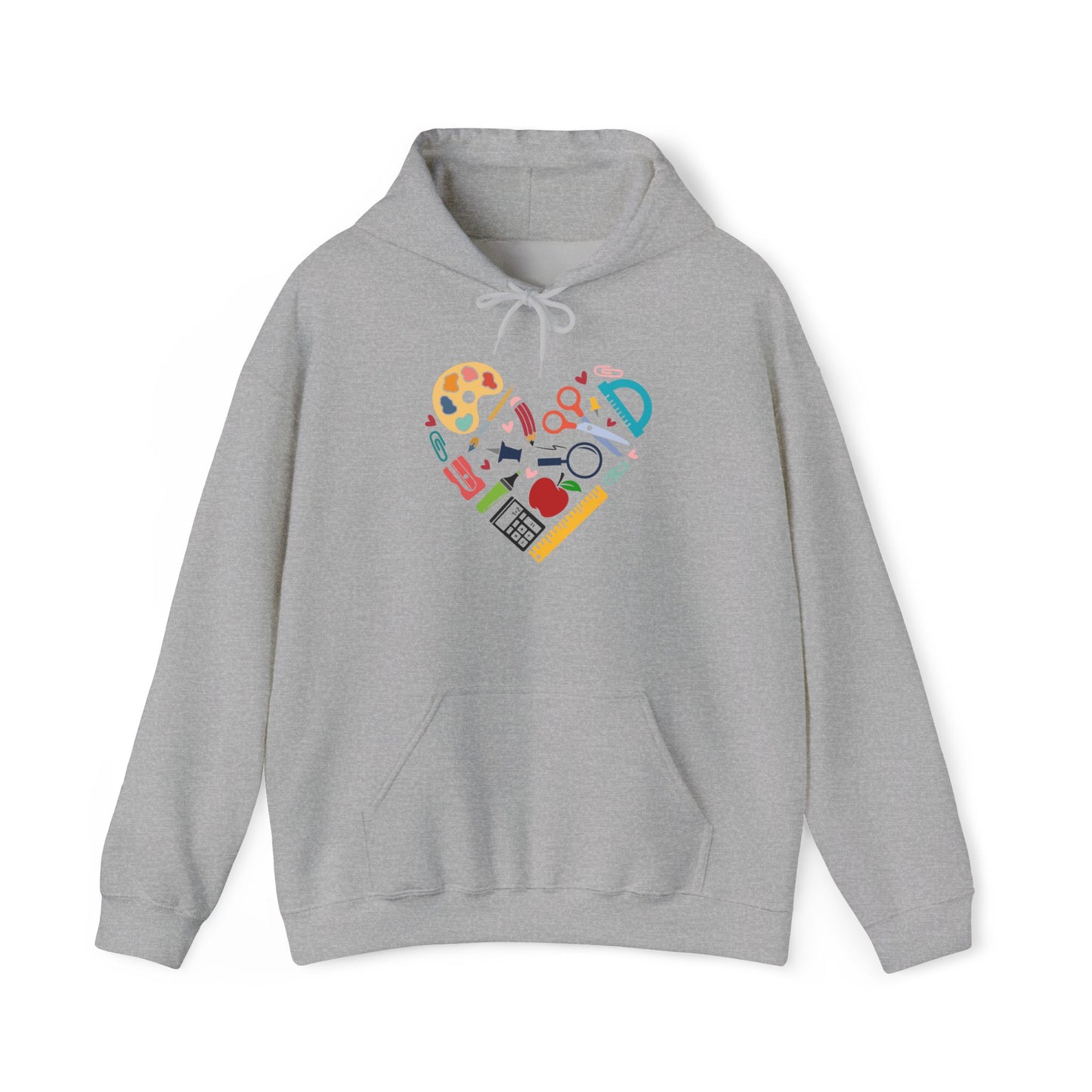 School Supply Heart Heavy Blend™ Hooded Sweatshirt
