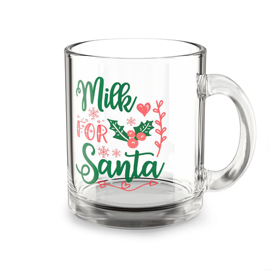 Milk for Santa 10oz Glass Mug