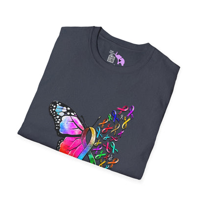 Butterfly Fight Cancer in All Colors 10 Adult T-shirt