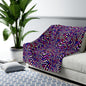 Warped Purple Checkered Fleece Blanket
