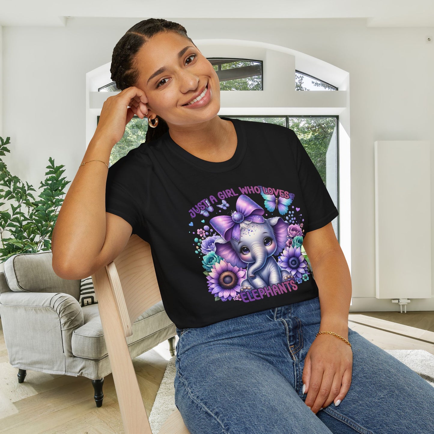 Just A Girl Who Loves Elephants Adult T-shirt