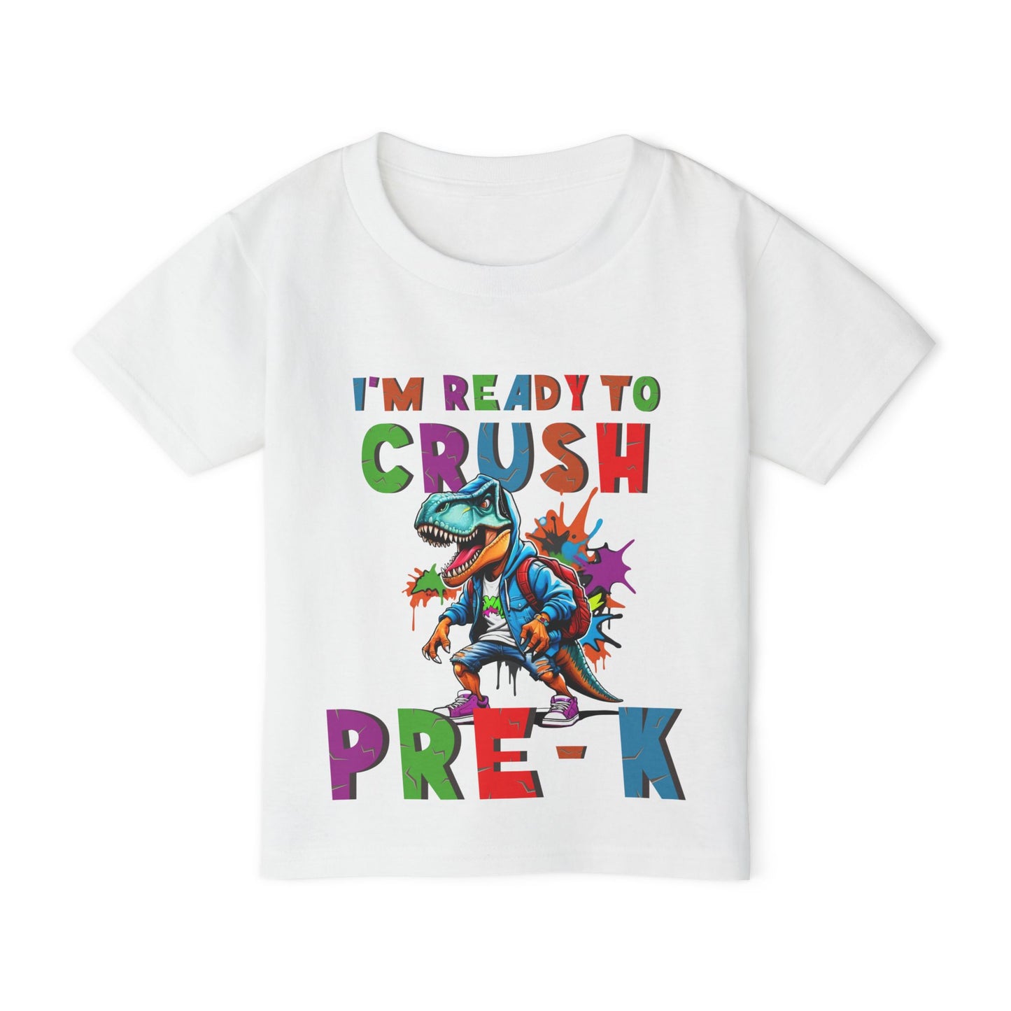 I'm Ready to CRUSH Pre-K Dinosaur Heavy Cotton™ Toddler T-shirt