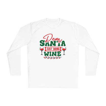 Dear Santa Just Bring Wine Adult Long Sleeve Tee