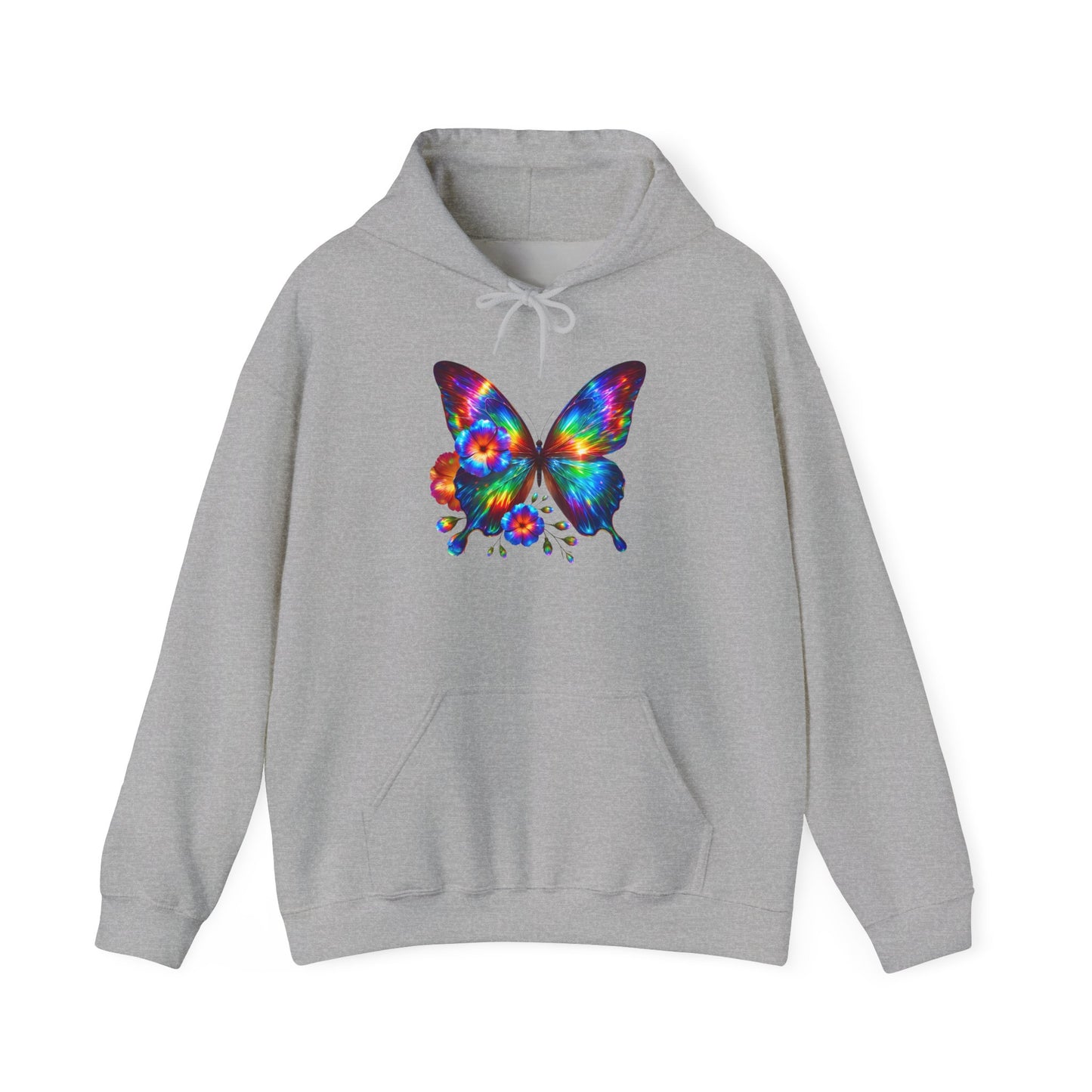 Floral Butterfly Heavy Blend™ Hooded Sweatshirt