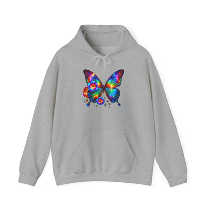Floral Butterfly Heavy Blend™ Hooded Sweatshirt