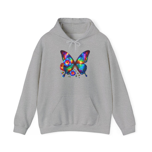 Floral Butterfly Heavy Blend™ Hooded Sweatshirt