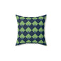 Diamond Bloom-Sage & Navy Throw Pillow