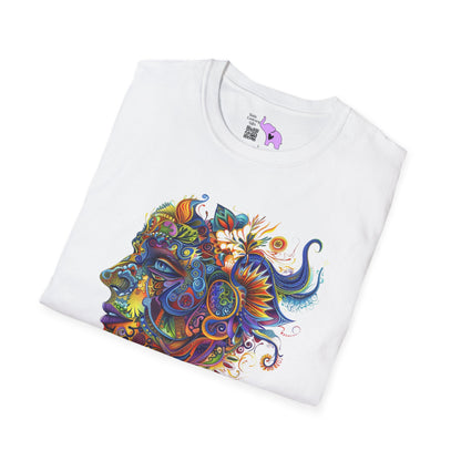 Colorful Paisley Woman Profile Adult T-shirt