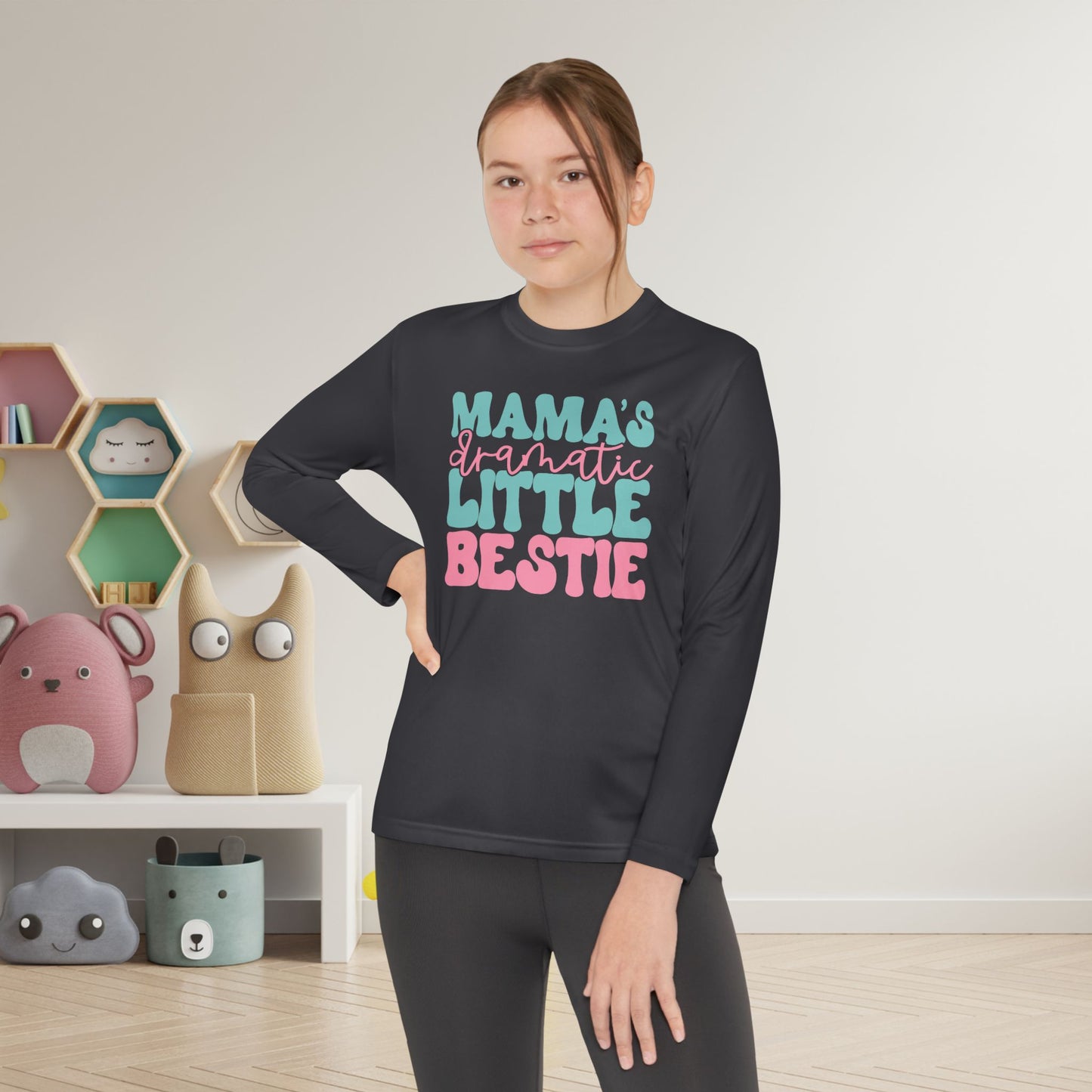 Mama's Dramatic Little Bestie Youth Long Sleeve Tee