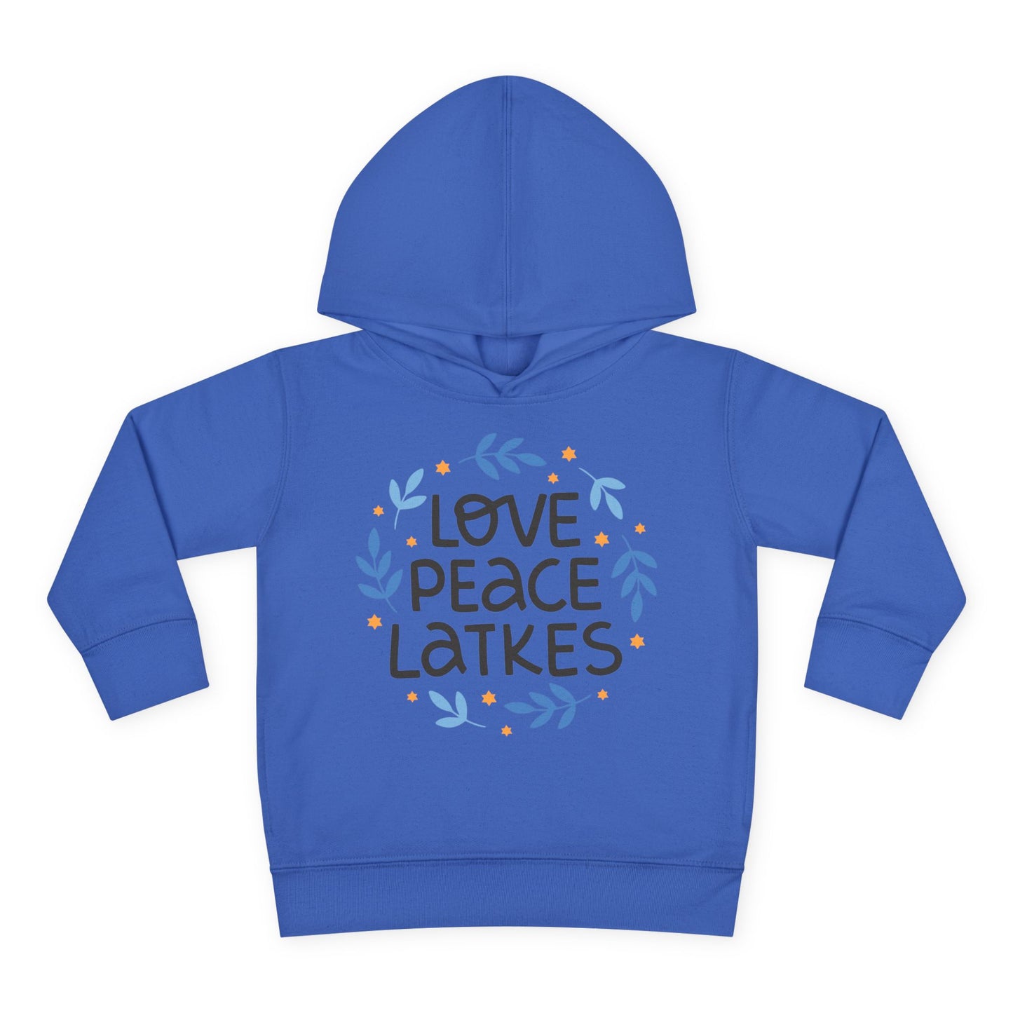 Hanukkah Love Peace Latkes Toddler Pullover Fleece Hoodie
