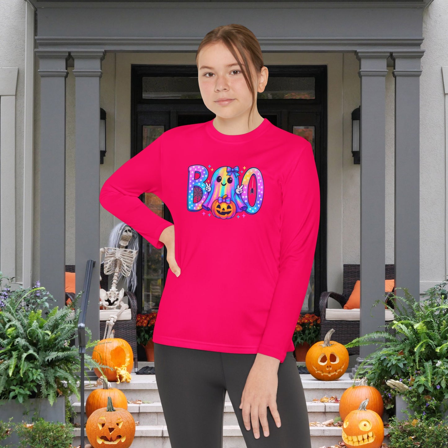 Pastel Boo Youth Long Sleeve Tee