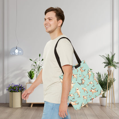 Aquamarine Sharks Canvas Tote Bag