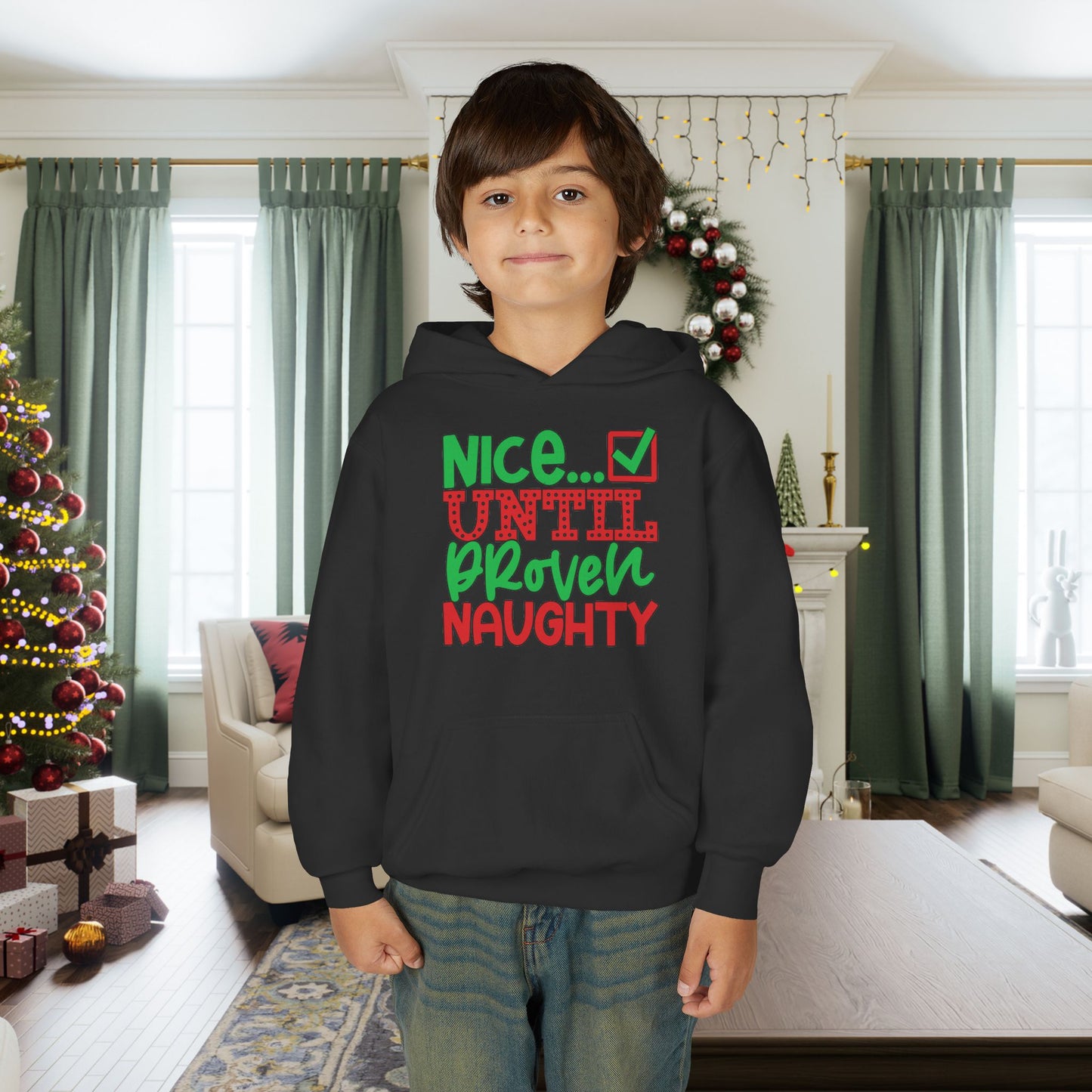 Nice Until Proven Naughty 2 Youth Hoodie