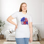 USA Red, White, and Blue Flag Sunflower Adult T-shirt