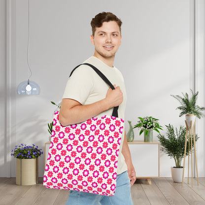Rosy Star Garden Canvas Tote Bag