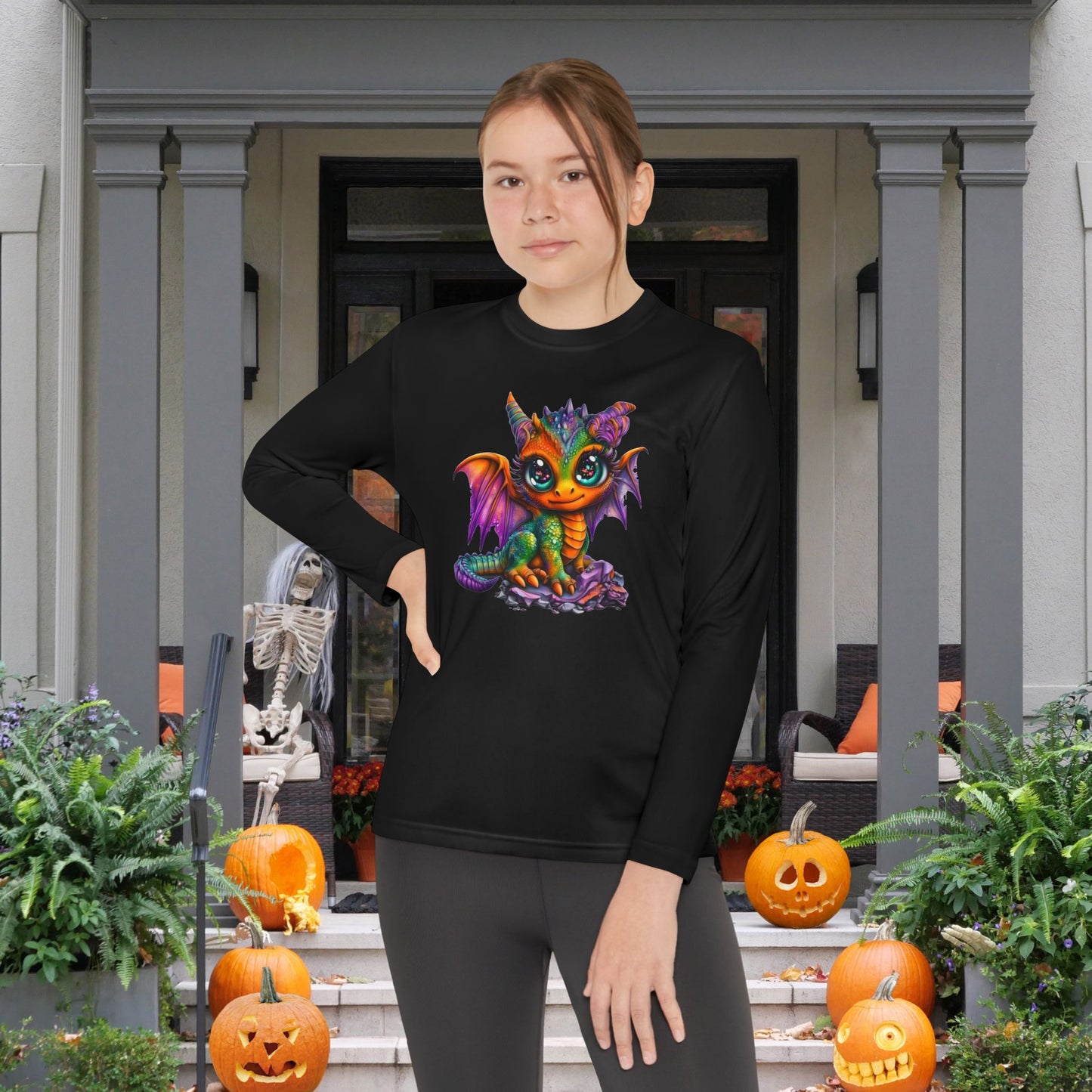 Colorful Baby Dragon Youth Long Sleeve Tee